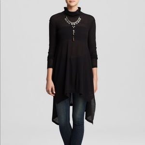 We The Free mockneck black waffle tunic